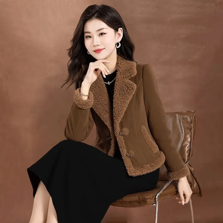 【恋晚】毛呢外套装女冬装加绒加厚高端品牌40减龄穿搭气质两件套裙