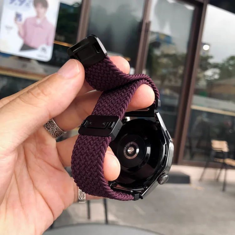 适用华为手表GT4表带GT3编织gt6磁吸扣GT5弹力watch4小米oppo钢扣