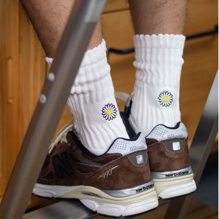 wassail原创雏菊毛圈堆堆袜cityboy精梳棉潮袜百搭休闲袜毛巾底