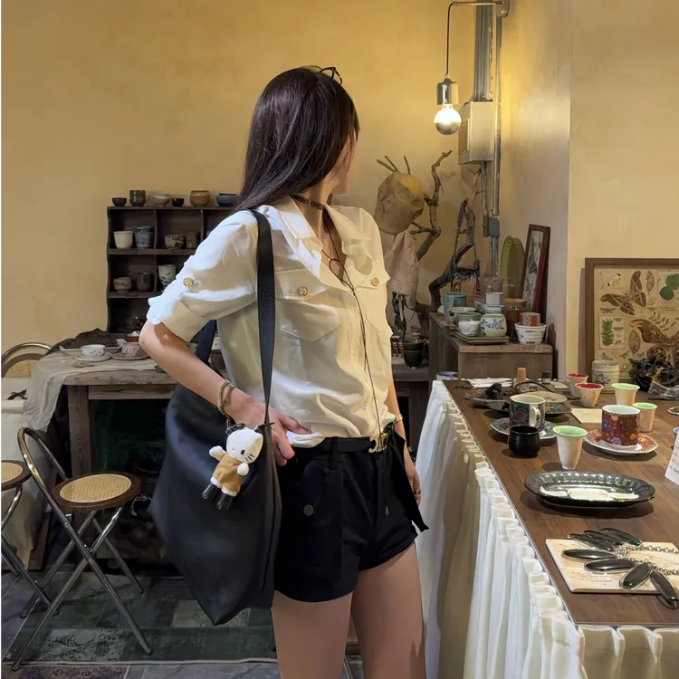 美式复古工装短裤女夏季2025新款外穿小个子高腰显瘦a字阔腿热裤