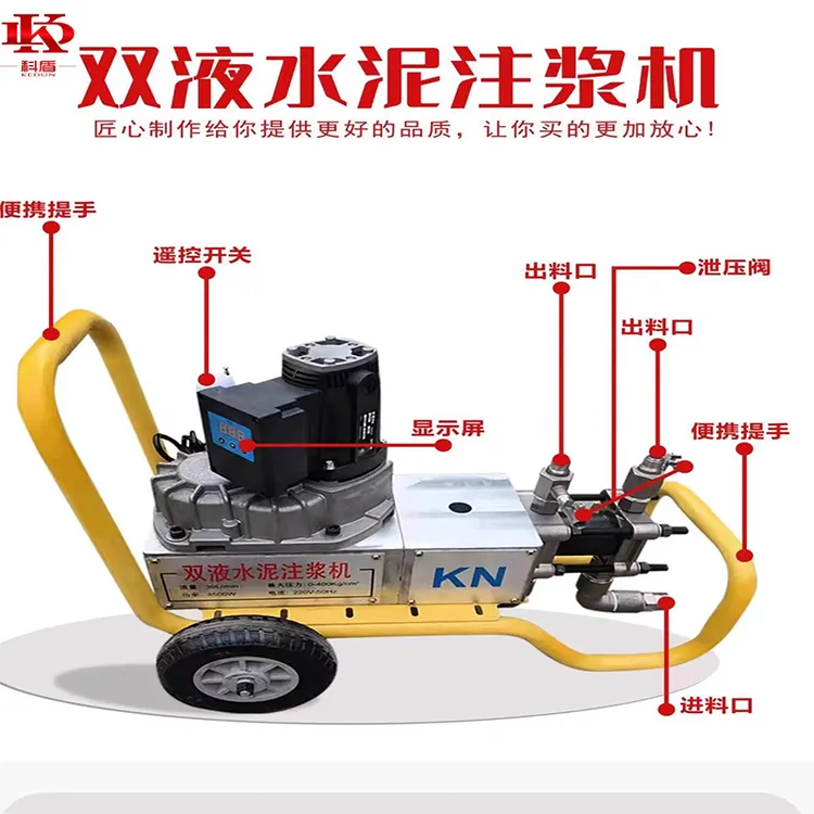 双液水泥水玻璃灌浆机华千素水泥灌浆泵地基地隧道防水堵漏注浆机