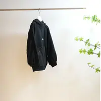 1-821-黑色山峰字母印花儿童半拉链连帽卫衣J