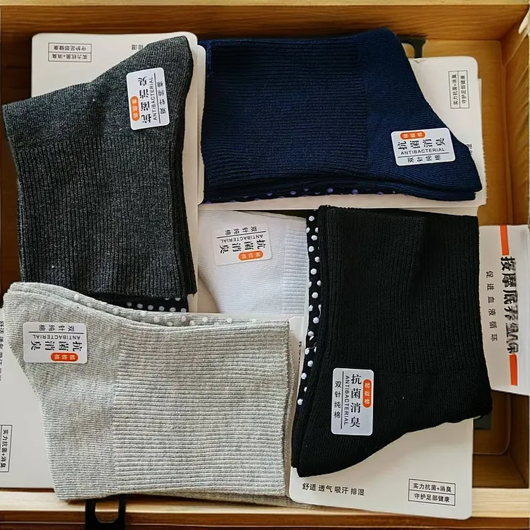 男士纯棉按摩底松口养生袜消臭抗菌耐磨舒适不勒不脱咨询有优惠