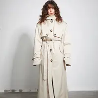 【返场风衣】BUZHOU23AW"俏皮女郎"质感廓形长款宽松超长超大风衣