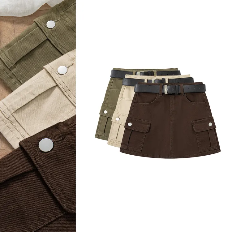 工装裙软牛仔2025年秋季新款带内衬牛仔短裙直筒修身显瘦百搭裙