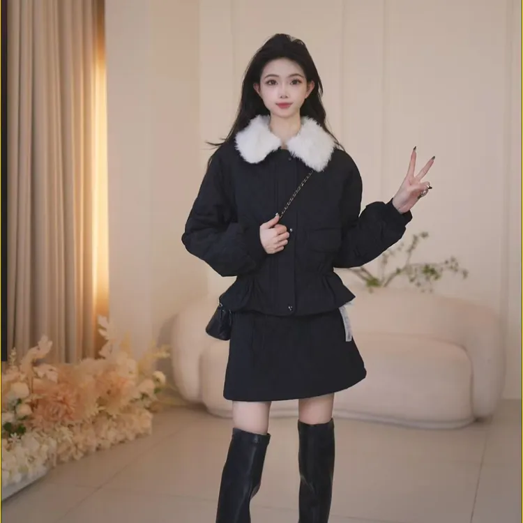 Basic House/百家好翻领百搭气质轻奢时尚套装B1385B5B5R2