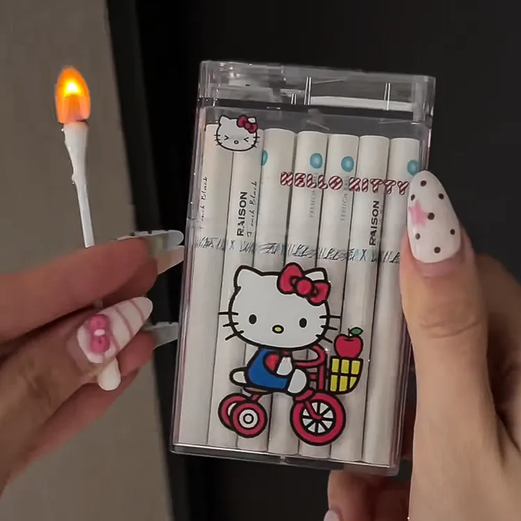 可爱KT猫凯蒂充电防风打火机烟盒卡通炫酷收纳夜光创意男女友礼物