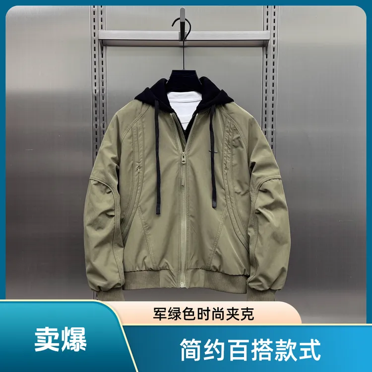 仓石一树潮牌美式高品质连帽棒球服男2025秋冬新款宽松假两件夹克