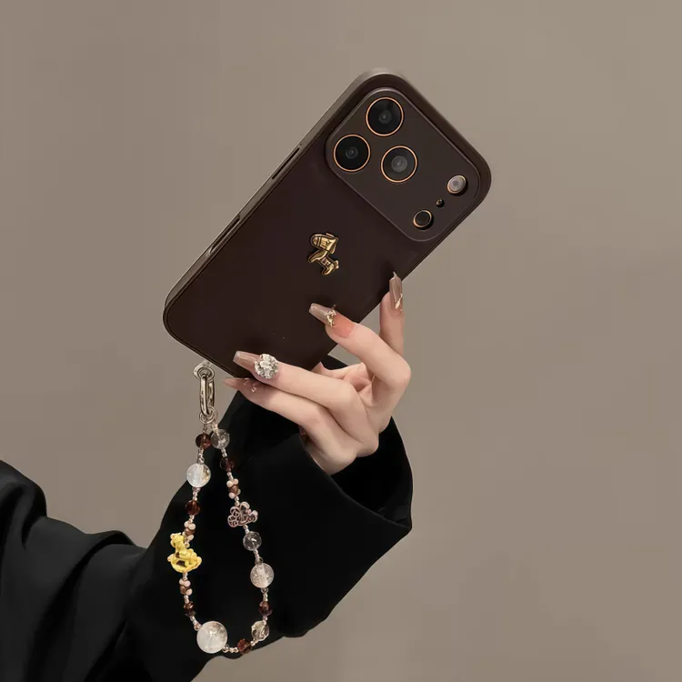 高级感皮纹小金马适用iPhone17ProMax手机壳苹果16手链15腕带1413