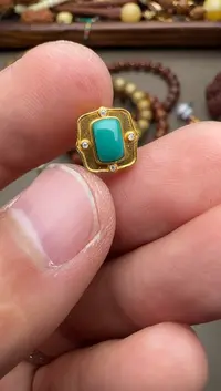 【闪购商品】绿松石背云足金镶嵌松石背云823134354