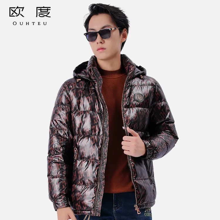 OUHTEU/欧度【经典印花系列】冬季高级轻奢男装羽绒服保暖鸭绒3916