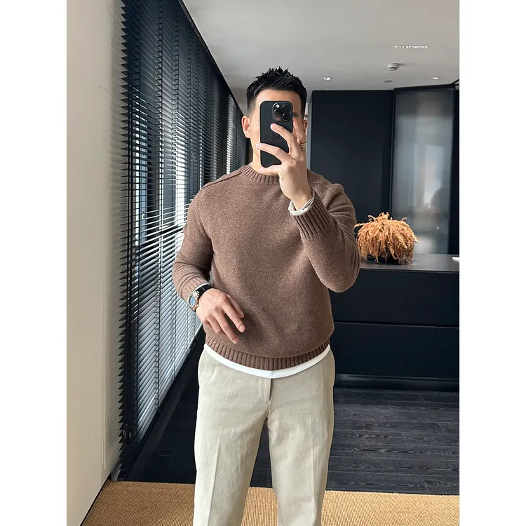 DAN LANG 495# 马鞍肩 小山羊绒 圆领针织衫