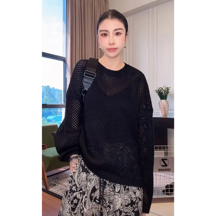 ZUOXIAOQI蓝絮镂空毛衣12（衣长60-66/胸围140）