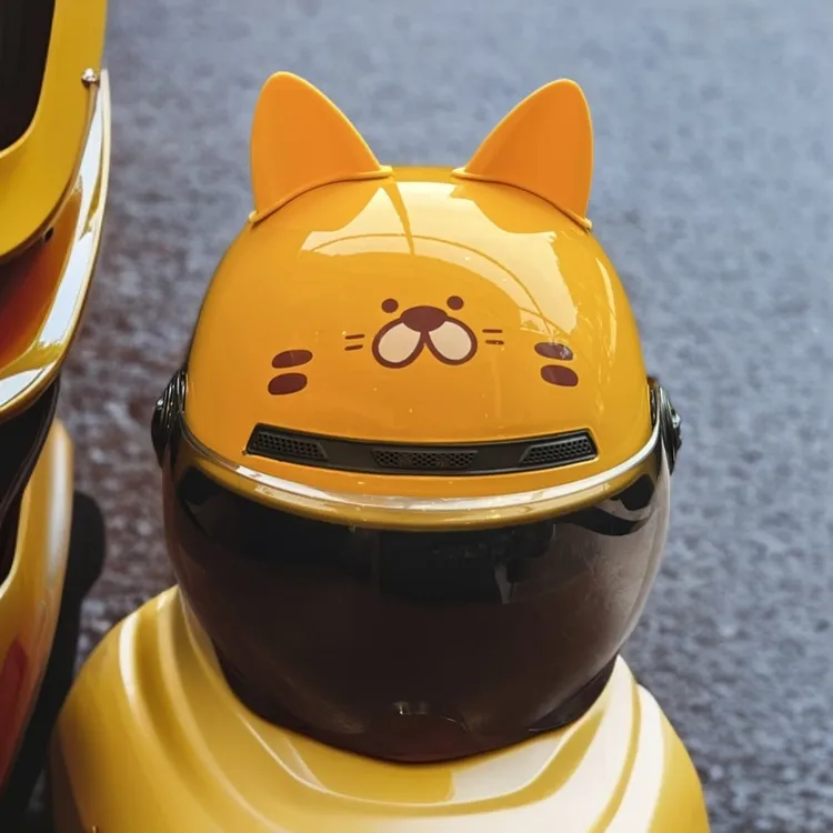 3C认证电动车头盔男女夏季亲子儿童卡通耳朵可爱防晒半盔安全帽