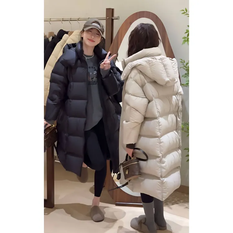 MISU/糜素中长款连帽冬季新款宽松显瘦加厚保暖羽绒棉服外套女