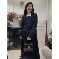 【夜色轻语】撞色小翻领减龄通勤气质半裙套装