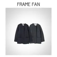 【FRAME FAN】复古老钱拼色意大利羊驼毛混纺短大衣 理性消费