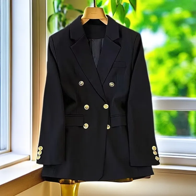 韩版洋气衣服西服外套两件套上衣西装微胖女款小众女装春游春秋