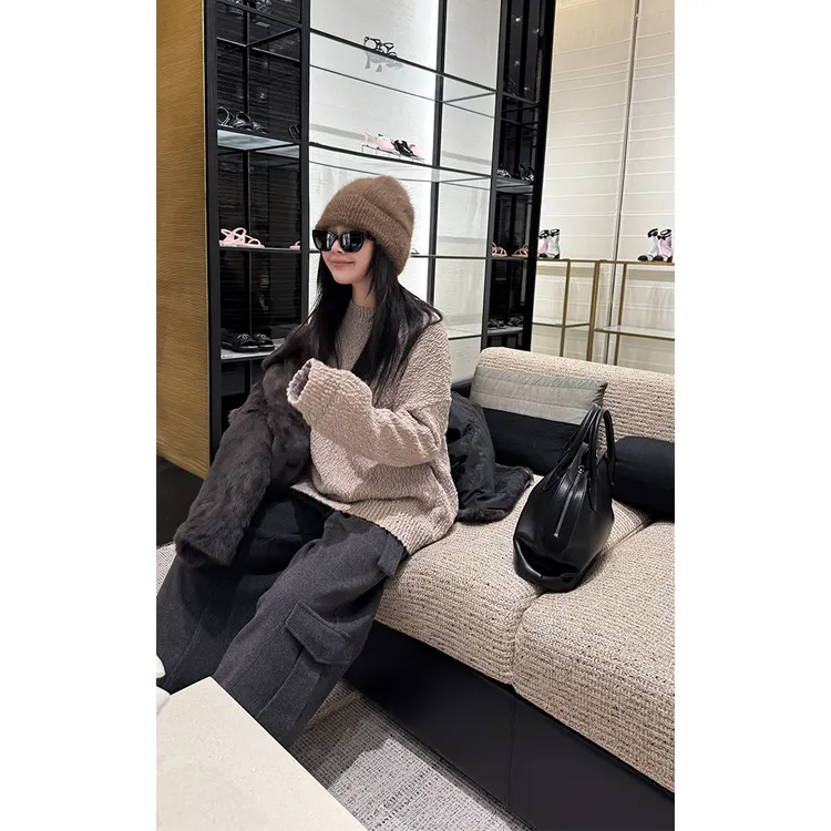 LA CALLA香家定制重工小香纱肌理套头毛衣BL-AX7384