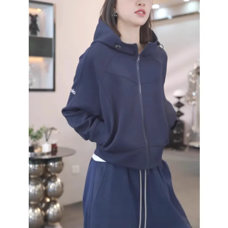 设计感连帽拉链卫衣外套女2025秋季新款休闲百搭显瘦宽松开衫上衣