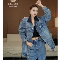 【XILIN ALIN 重磅丹宁】小众设计感重工牛仔拼接西装外套