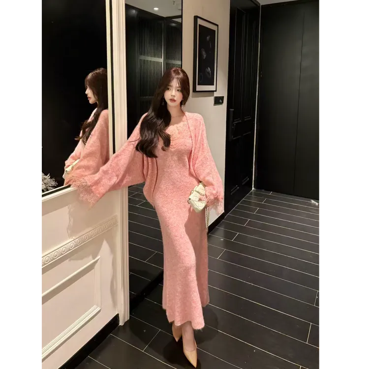 GUIDI GUDI【桂花雨】轻奢感花纱边时尚浪漫风两件套套装/黄加蓝