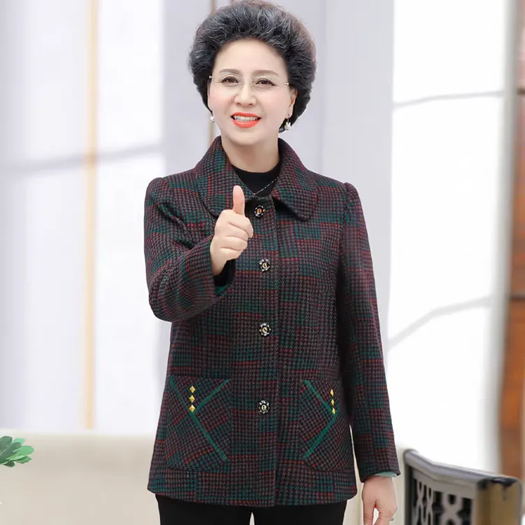 奶奶外套春秋60岁70太太80中老年人冬装女加绒加厚棉衣妈妈上衣服
