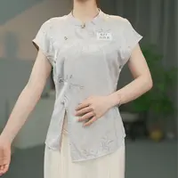D【627白月光】改良版新中式国风女款复古修身开衫飞袖上衣-园园
