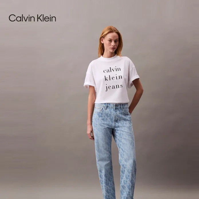 【商场同款】CKJeans25夏女直筒牛仔裤