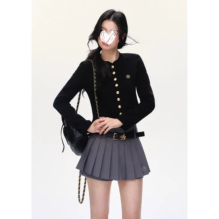 小香风短款黑色开衫气质高级感夹克2025洋气衣服女修身长袖外套