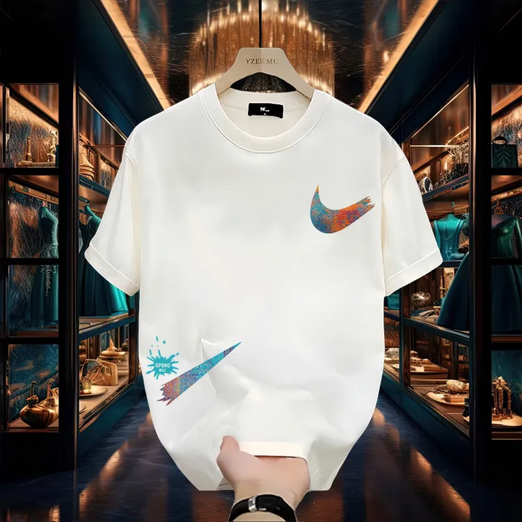 新款潮牌棉T男士休闲国潮短袖T恤圆领上衣夏季时尚百搭宽松短袖