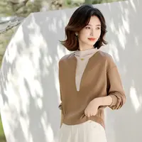 休闲设计感假两件拼接半高领卫衣2025春季新款设计感卫衣