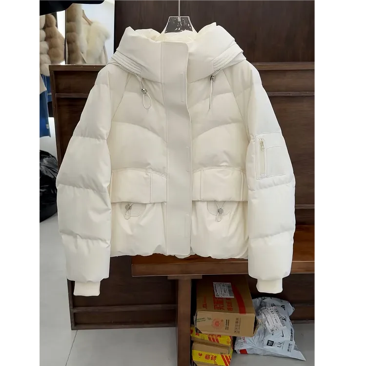 高级设计感连帽羽绒服女2025冬新款加厚保暖白鸭绒高级感宽松外套