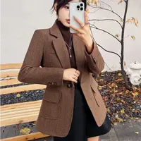 7729衣长60老钱风复古冬季尼料夹棉加厚西装西服美拉德毛呢外套