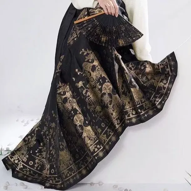 云野【断码清仓】明制汉服女小个子织金马面裙日常通勤风新中式秋冬