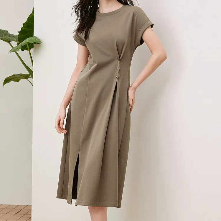 A爱居兔女装夏季时尚显白显瘦简约百搭针织衫连衣裙EQLZJ2Q001A