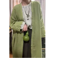 【大梅子推荐】设计款亚麻长款外披JG5010