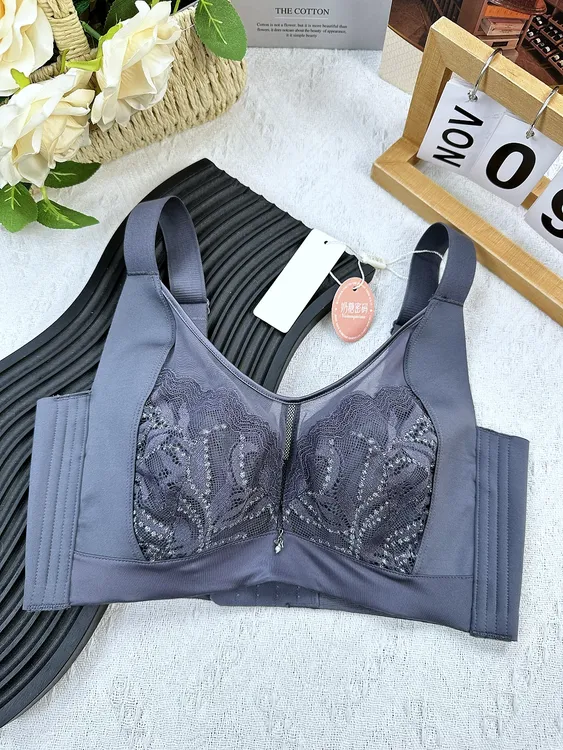 1506J-蕾丝浮雕超薄防下垂调整型大胸显小养护舒适女士文胸