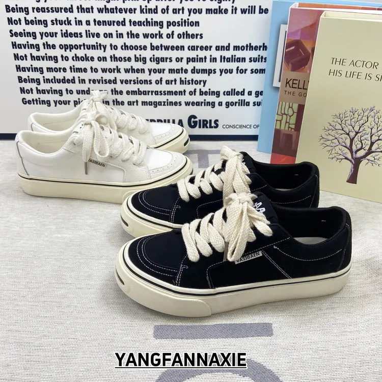YANGFAN阳帆2026春季新款低帮帆布鞋男学生开口笑板鞋休闲鞋子潮