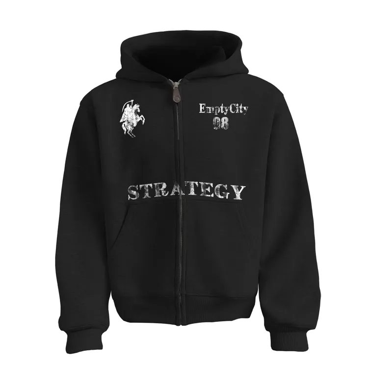 Dehz25AW骑士cleanfit短款450g重磅连帽开衫卫衣男女同款设计高级