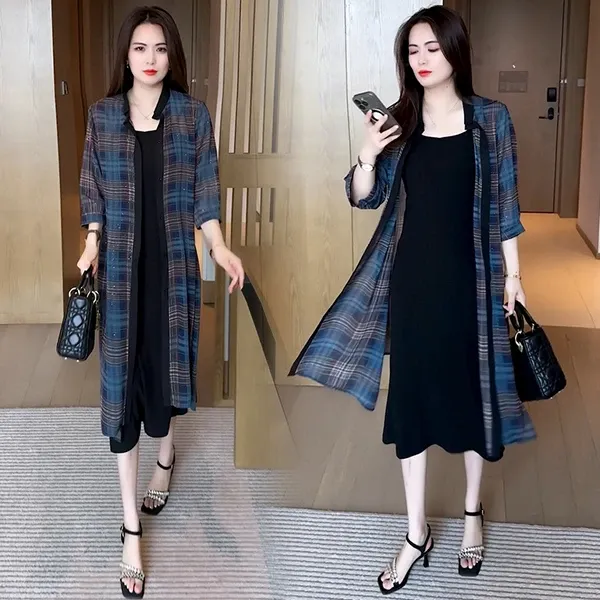 2025宽松腰树脂固色欧美风大码网红格子气质防晒衬衫显瘦宽松时尚