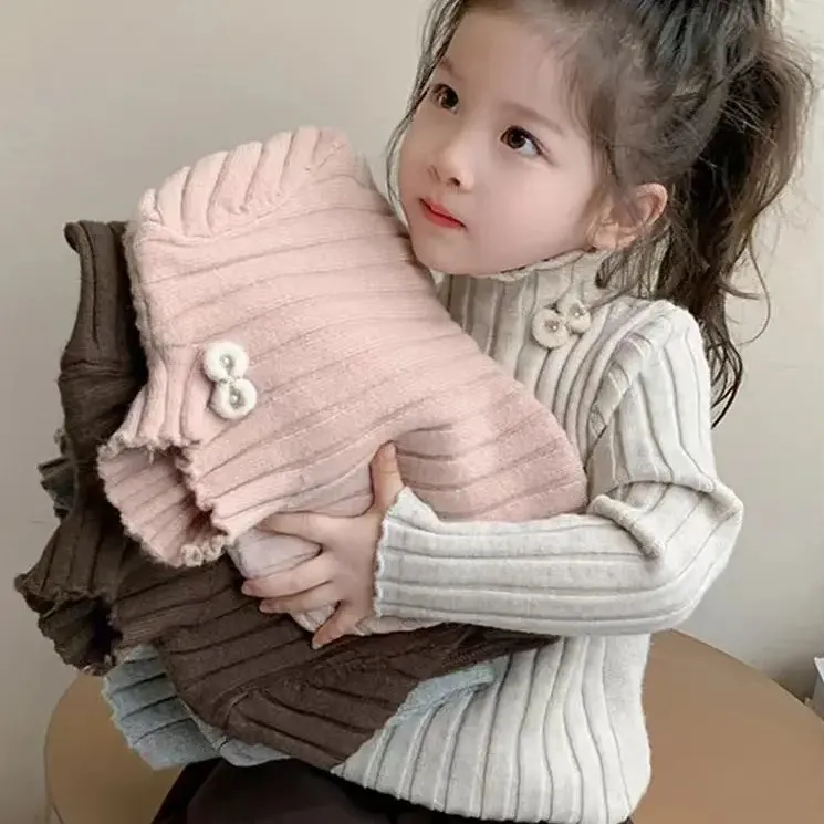 女童高领毛衣秋冬款儿童针织打底衫韩版洋气线衣女宝宝冬装内搭