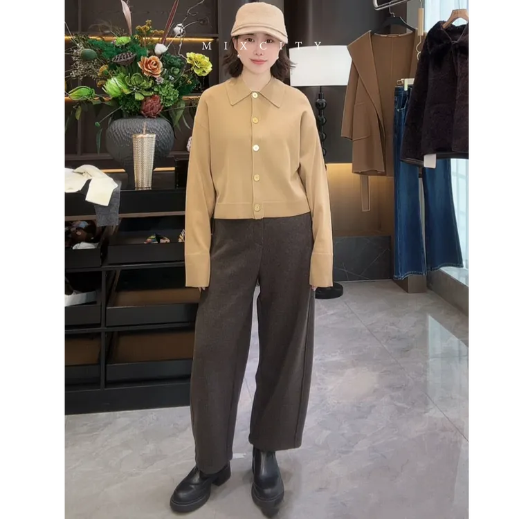 【MIXCITY亚楠家】万能裤◆天丝羊毛加厚加绒毛呢休闲裤9226