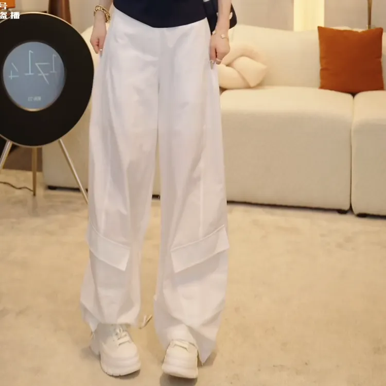 2025新款夏季纯色百搭简约显瘦宽松束脚休闲裤长裤LK2504447