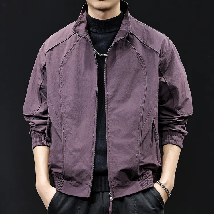 美式2025新款休闲夹克男士外套春秋款潮牌大码秋季衣服男装冲锋衣
