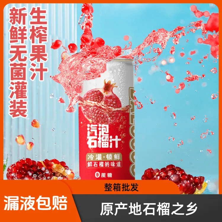 石榴气泡网红营养饮品饮料冰镇夏日解暑夏天补水解渴气泡水果味