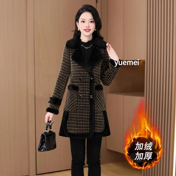 羊毛奥特莱斯加绒毛呢洋气女秋冬款宽松气质大黑色呢子短款外套