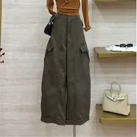 【几何美学】韩系高腰百搭高级感百搭阔腿裤-7203（今天拍配腰带）