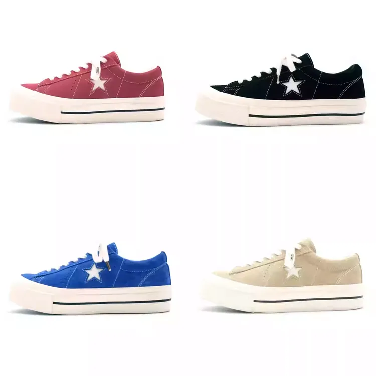 “五角星”016日系厚底增高反毛皮硫化帆布鞋冬季软木中低帆布鞋