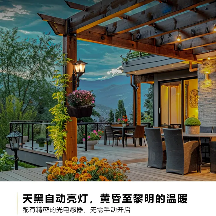 户外阳台太阳能发光花盆灯庭院民宿装饰盆栽灯LED草坪花园景观灯